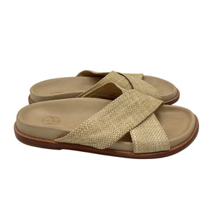 Porte & Paire Woven Beige Crisscross Slides Size 39 EU / 9 US