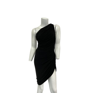 Norma Kamali 'Diana' Black Polyester Mini Dress Size XS