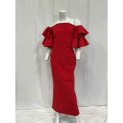 Chiara Boni 'Parvati' Red Polyamide Off-The-Shoulder Gown Size 44 (8)