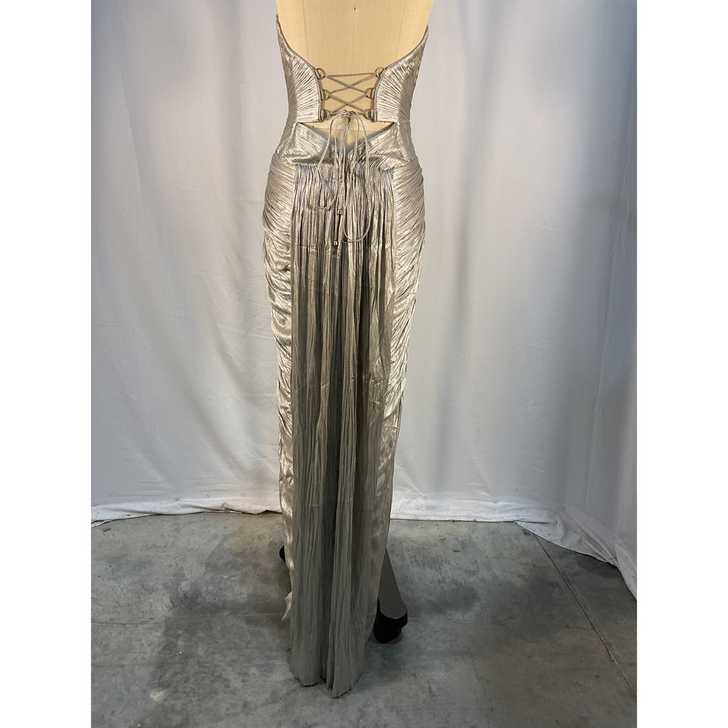 Maria Lucia 'Hohan Noor' Silver Tulle Gown Size 38