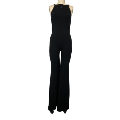 Courrèges Sleek Black Milano Knit Jumpsuit Size M