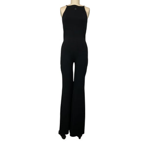Courrèges Sleek Black Milano Knit Jumpsuit Size M