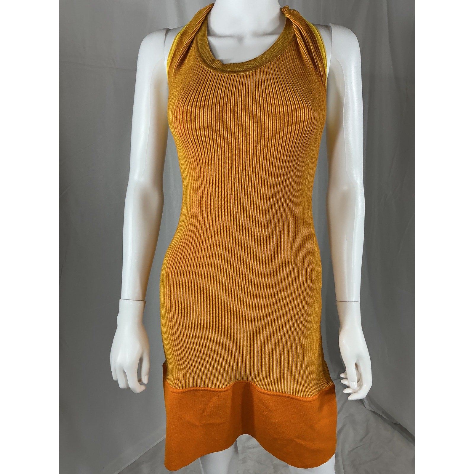 Jacquemus Le Raphia 'La Robe Maille Turbi' Orange Viscose Mini Dress Size 42 - NWT