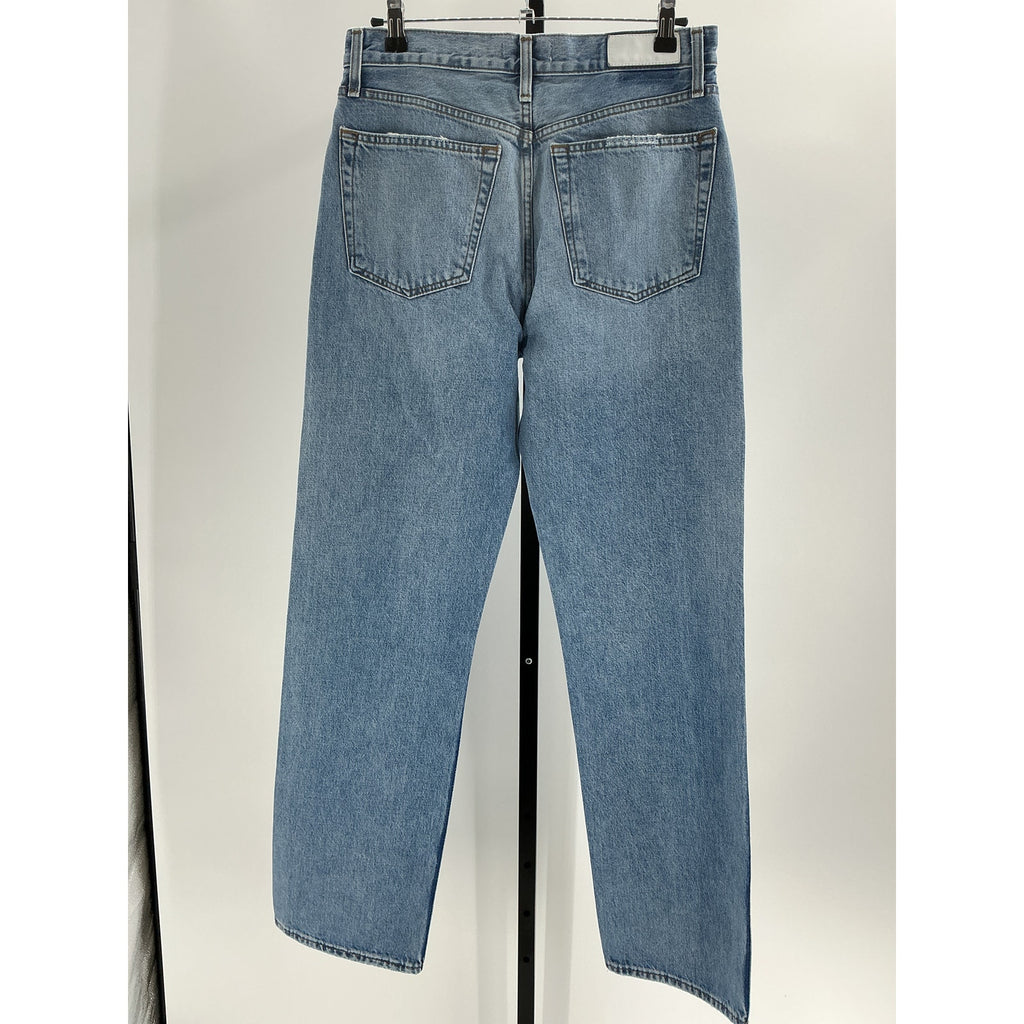Re/Done '90S' Blue Cotton High-Rise Rigid Straight Jeans Size 28