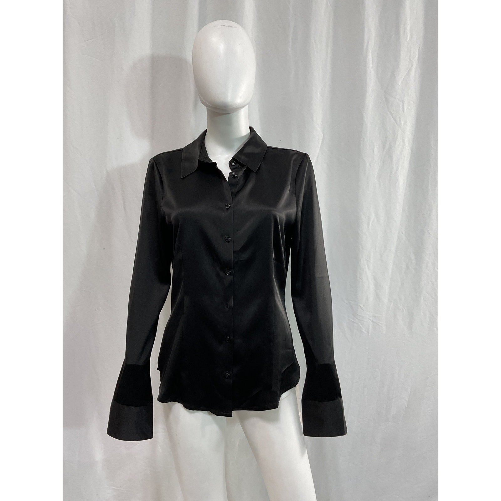 Reformation 'Jodie' Black Satin Top Size 8