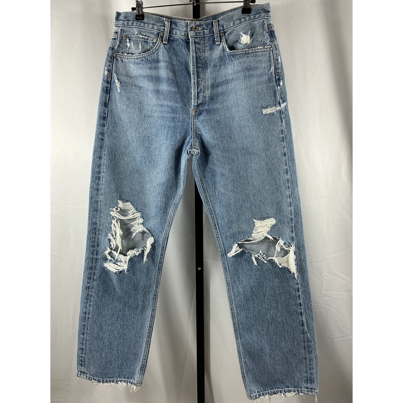 Agolde '90S' Blue Cotton Mid Rise Loose Fit Jean Size 29