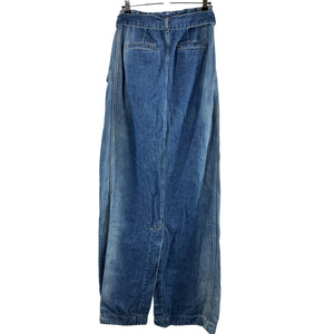Dries Van Noten Classic Blue Belted Denim Maxi Skirt Size 38 FR / 6 US