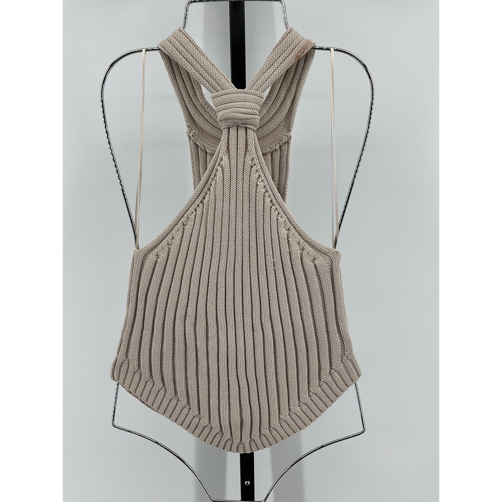 Line & Dot 'Leena' Tan Viscose Halter Top Size L