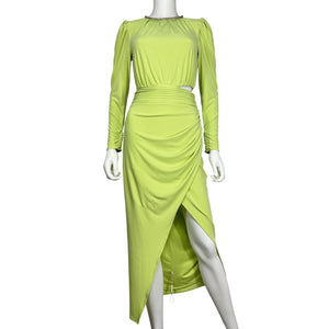 Self-Portrait Embellished Green Cutout Long Sleeve Midi Dress Size 2