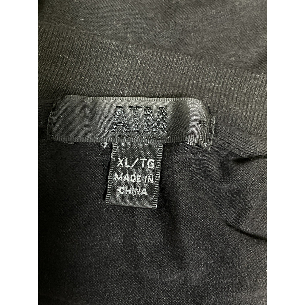 Atm Anthony 'Thomas' Black Melillo Matte Jersey Short Sleeve Ruched Mini Dress Size XL