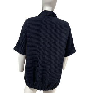 Tibi Quilted Waffle Blue Polo Tunic Size XXS