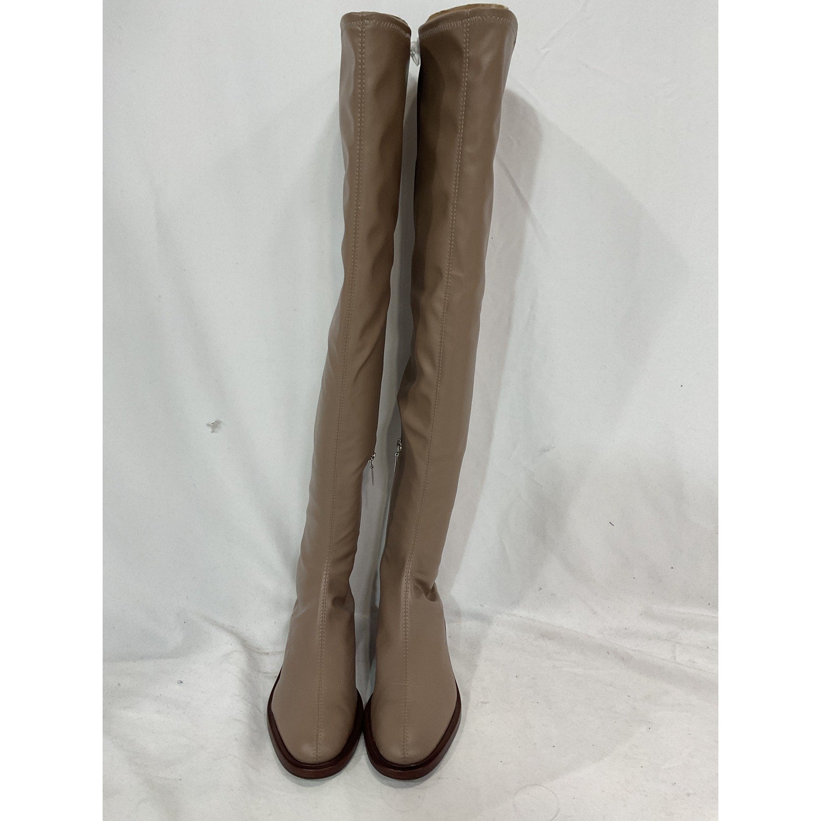 Schutz Brown Leather Over The Knee Boot High Top Heel Size 7.5 - NWT