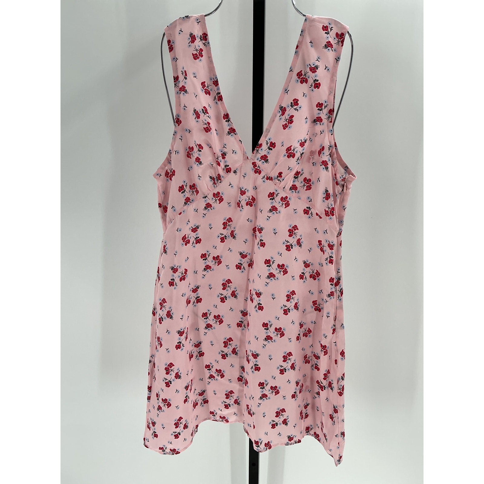 Ciao Lucia 'Castelo' Pink Rayon Geranium Print Silk Mini Dress Size L