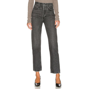 Agolde Classic Black 90s Pinch Waist Denim Jeans Size 27