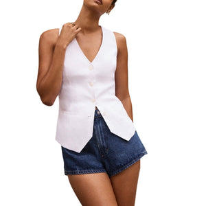 Favorite Daughter Tailored White Jones Vest Size XS
