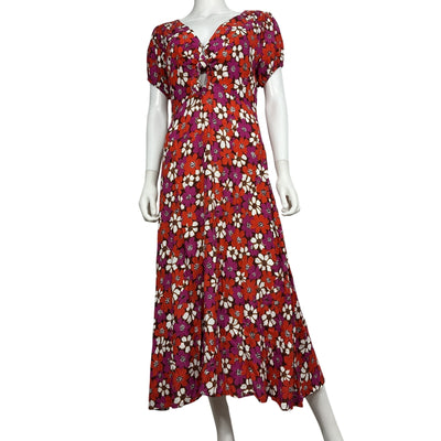 Faithfull The Brand Floral Multicolor Mailee Dress Size 6