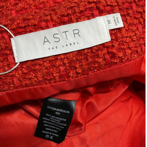 Astr The Label Tweed Orange Mavey Mini Skirt Size M
