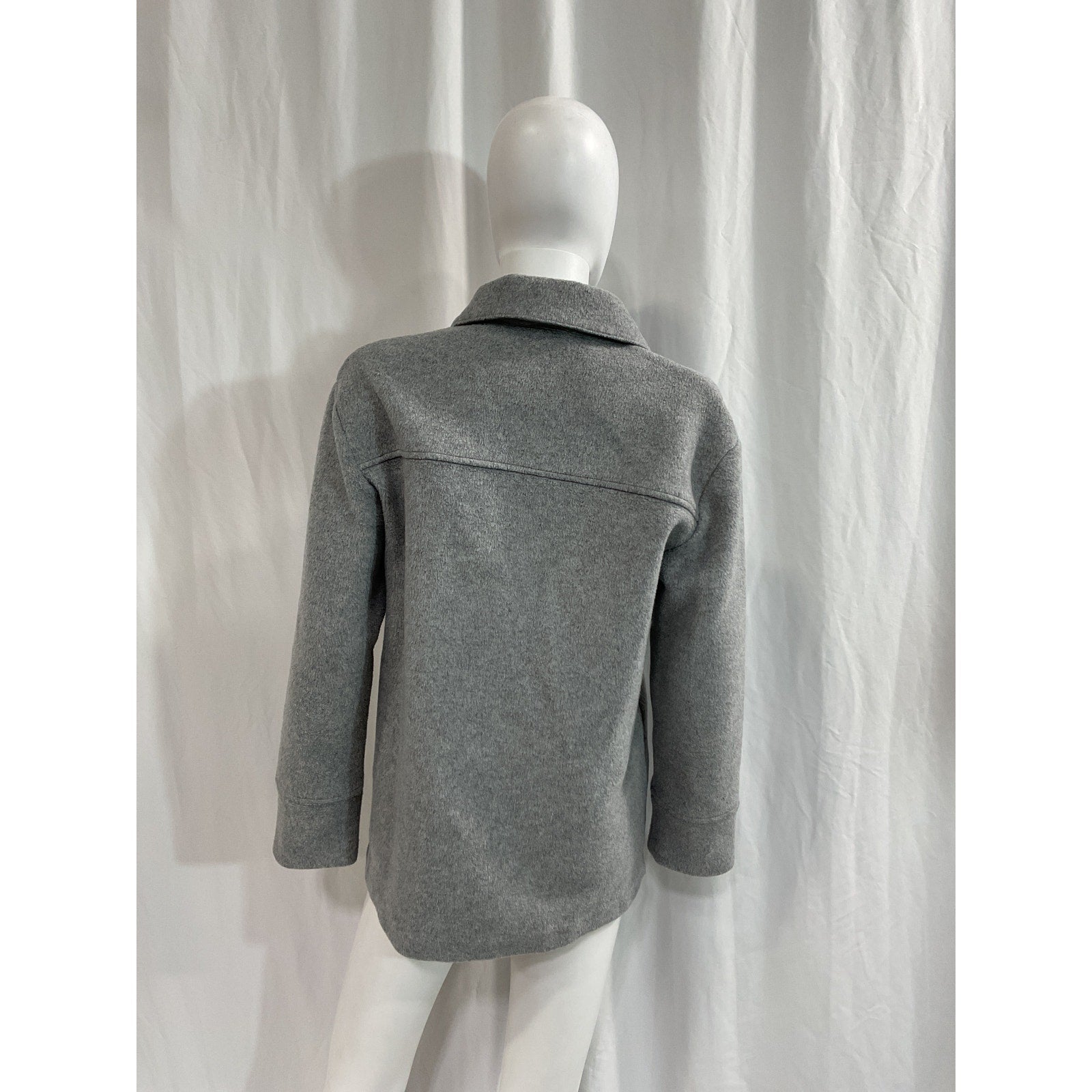 Vince Shirt Grey Fleece Patch Breast Pockets Jacket Size S