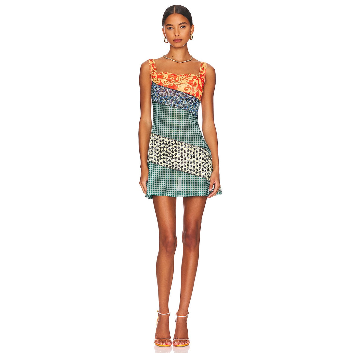 Miaou Patchwork Multicolor Ginger Dress Size XS