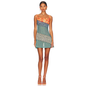 Miaou Patchwork Multicolor Ginger Dress Size XS