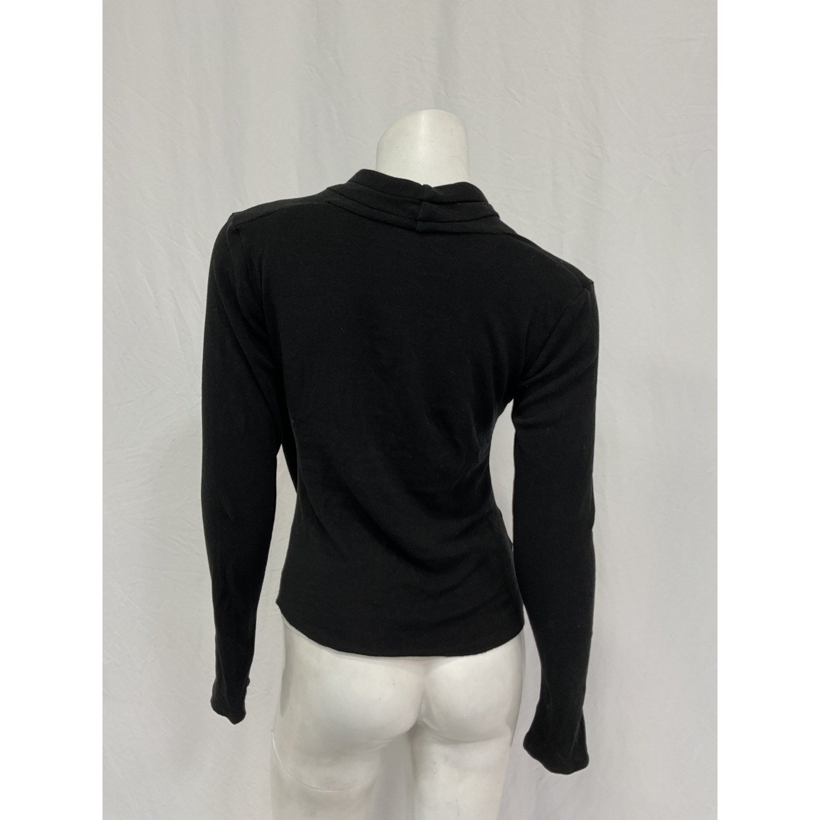Vince Fixed Wrap Black Lyocell Top Size M
