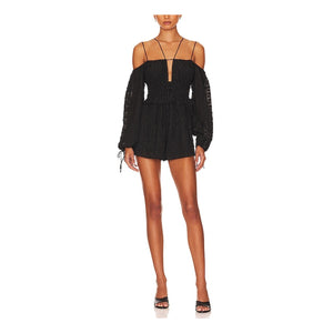 Tularosa Smocked Black Magee Romper Size XS