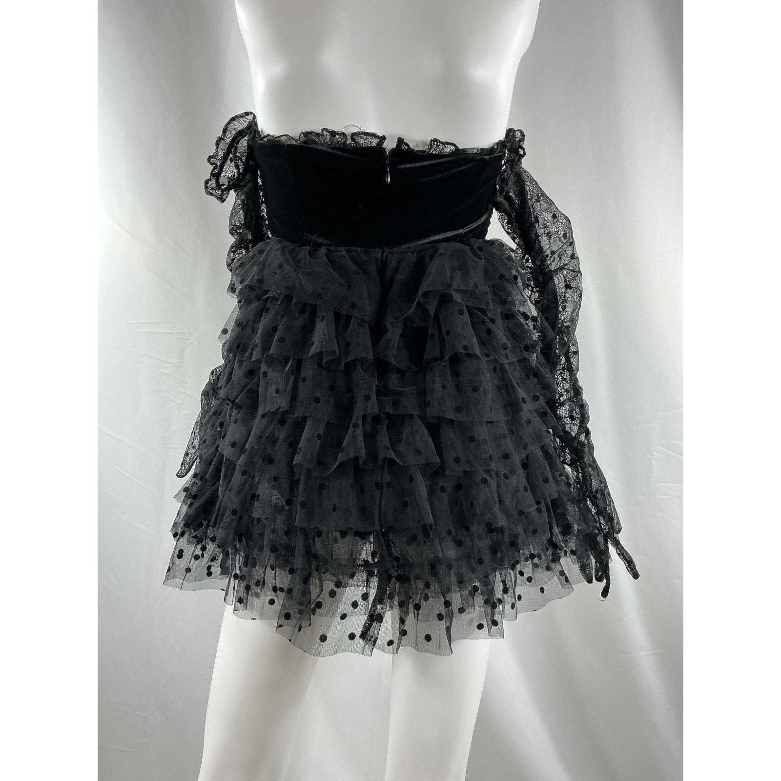For Love & Lemons 'Jourdan' Black Polyester Off The Shoulder Mini Dress Size S