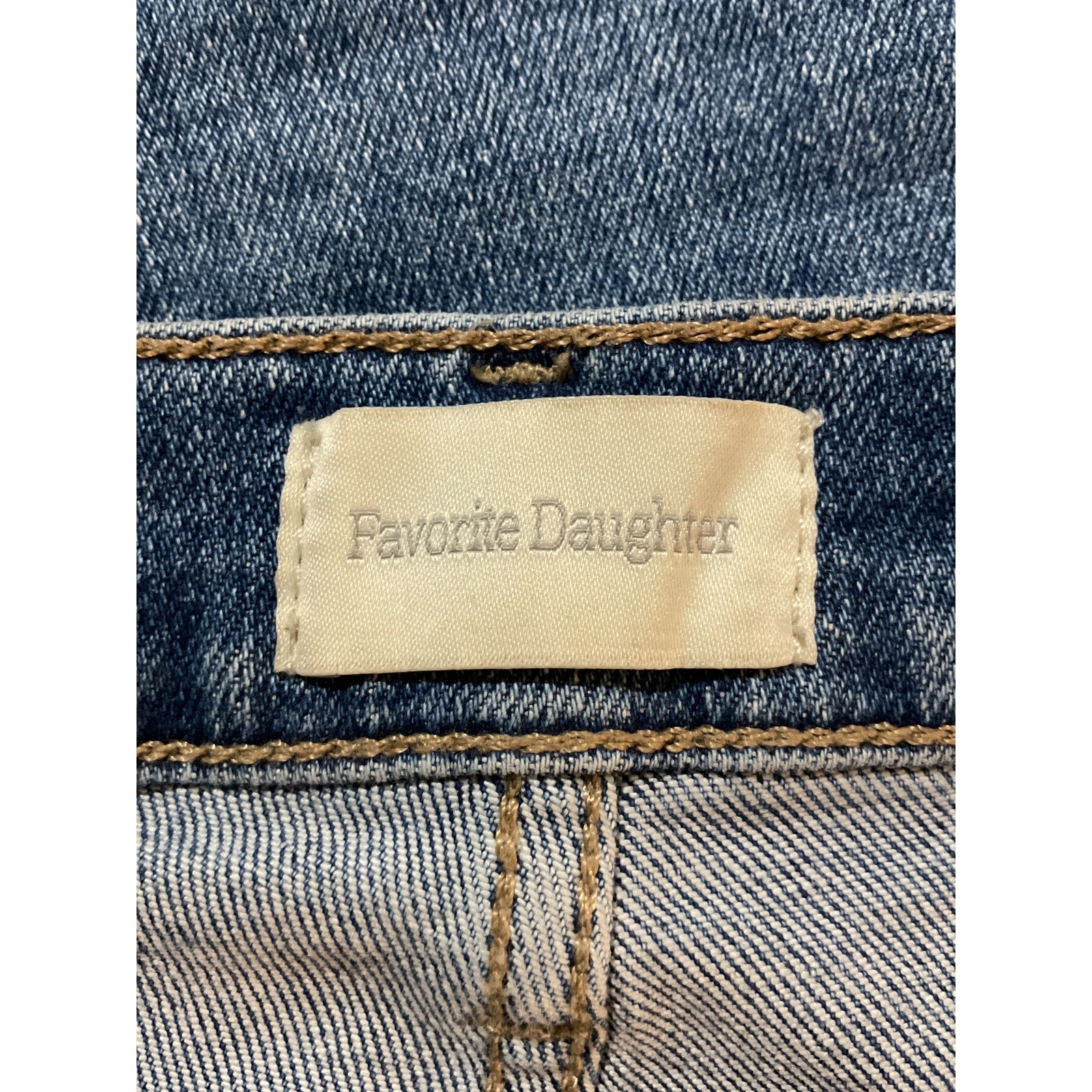 Favorite Daughter 'The Valentina' Blue Cotton Tower Super High Rise Cigarette Denim Jean Size 24