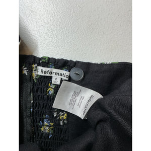 Reformation 'Rover' Black Linen Top Size 2