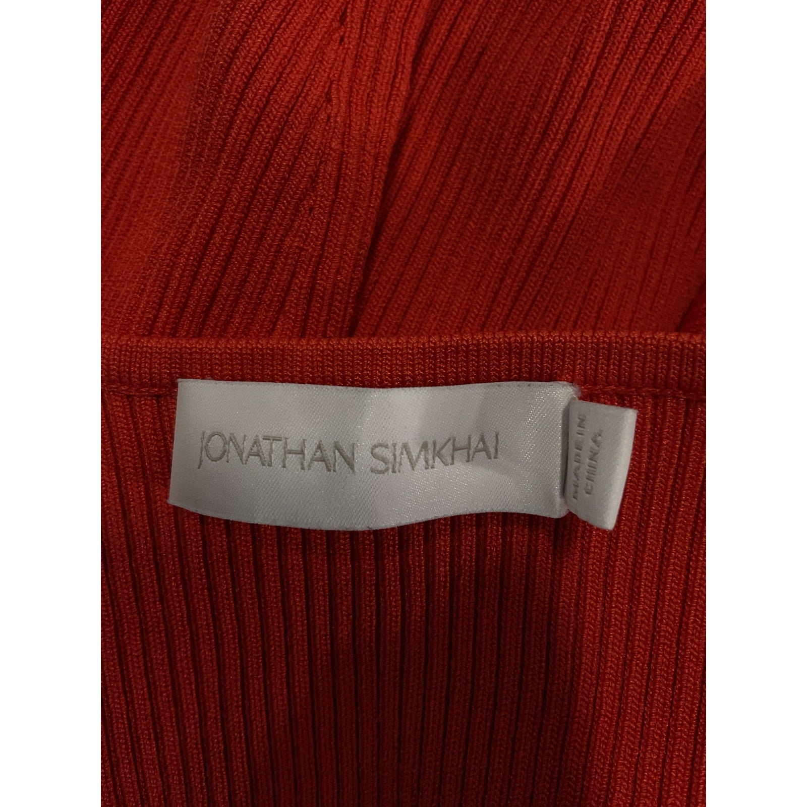 Simkhai 'Abia' Red Rayon Compact Cropped Tee Size S