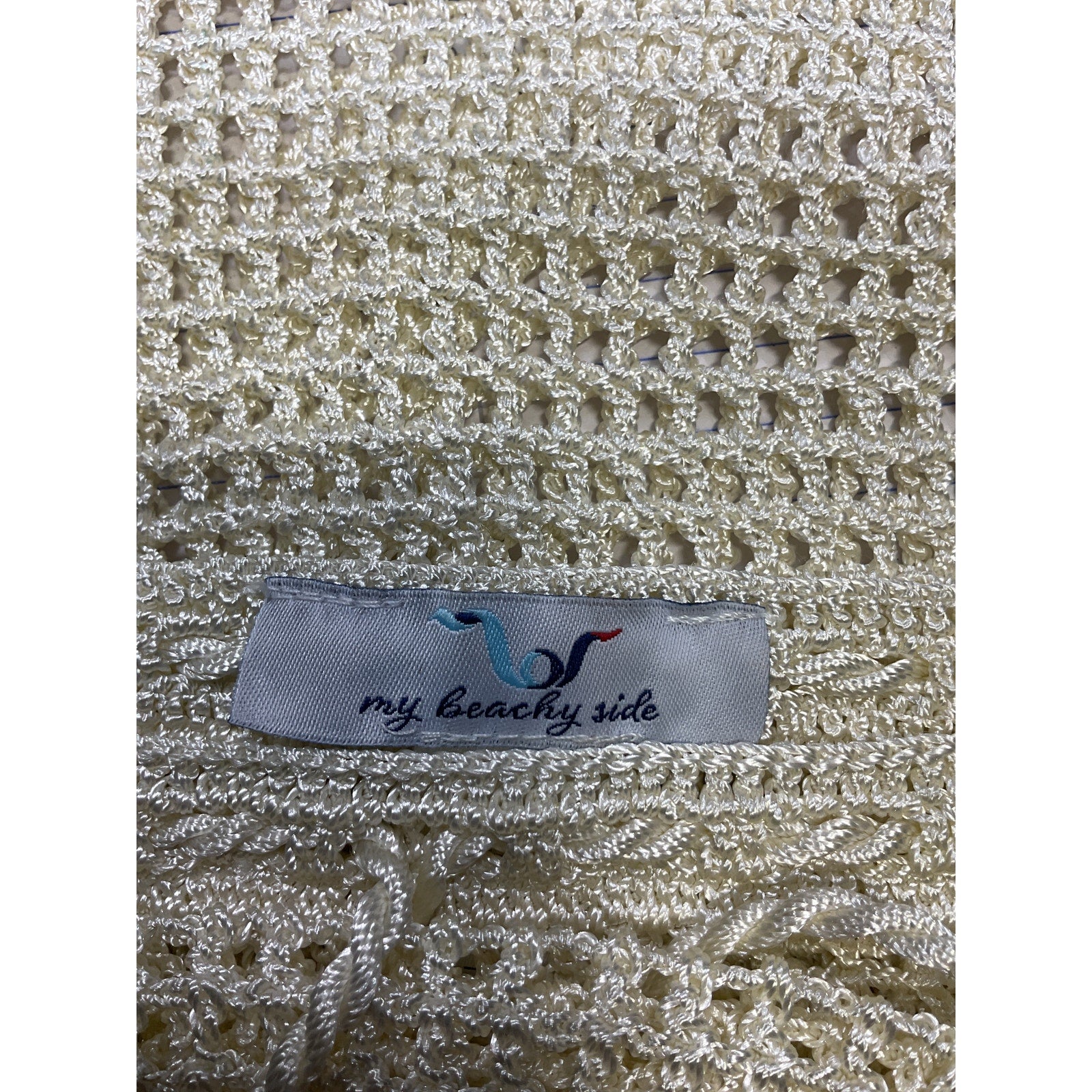 My Beachy Side Crochet White Polyester Butterfly Mini Skirt Size M / L
