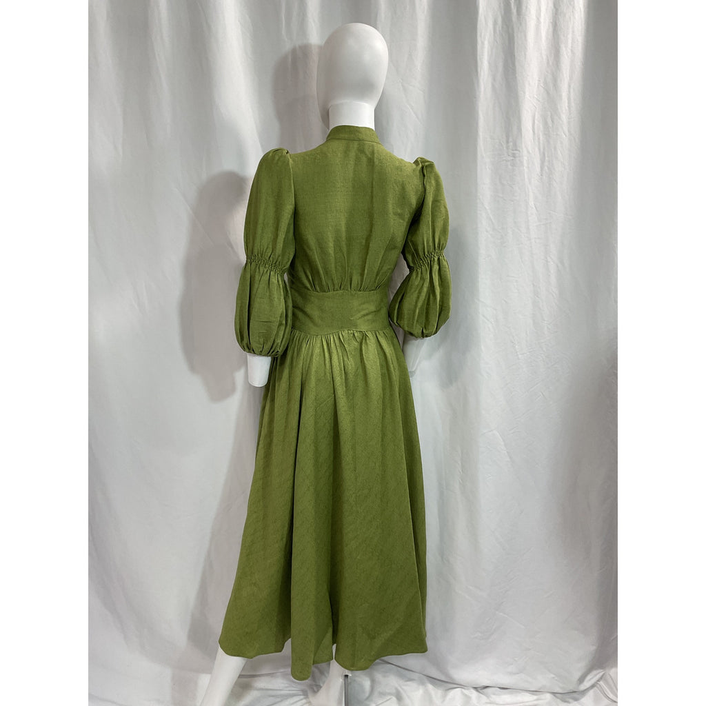 Cult Gaia 'Willow' Green Linen Dress Size XS