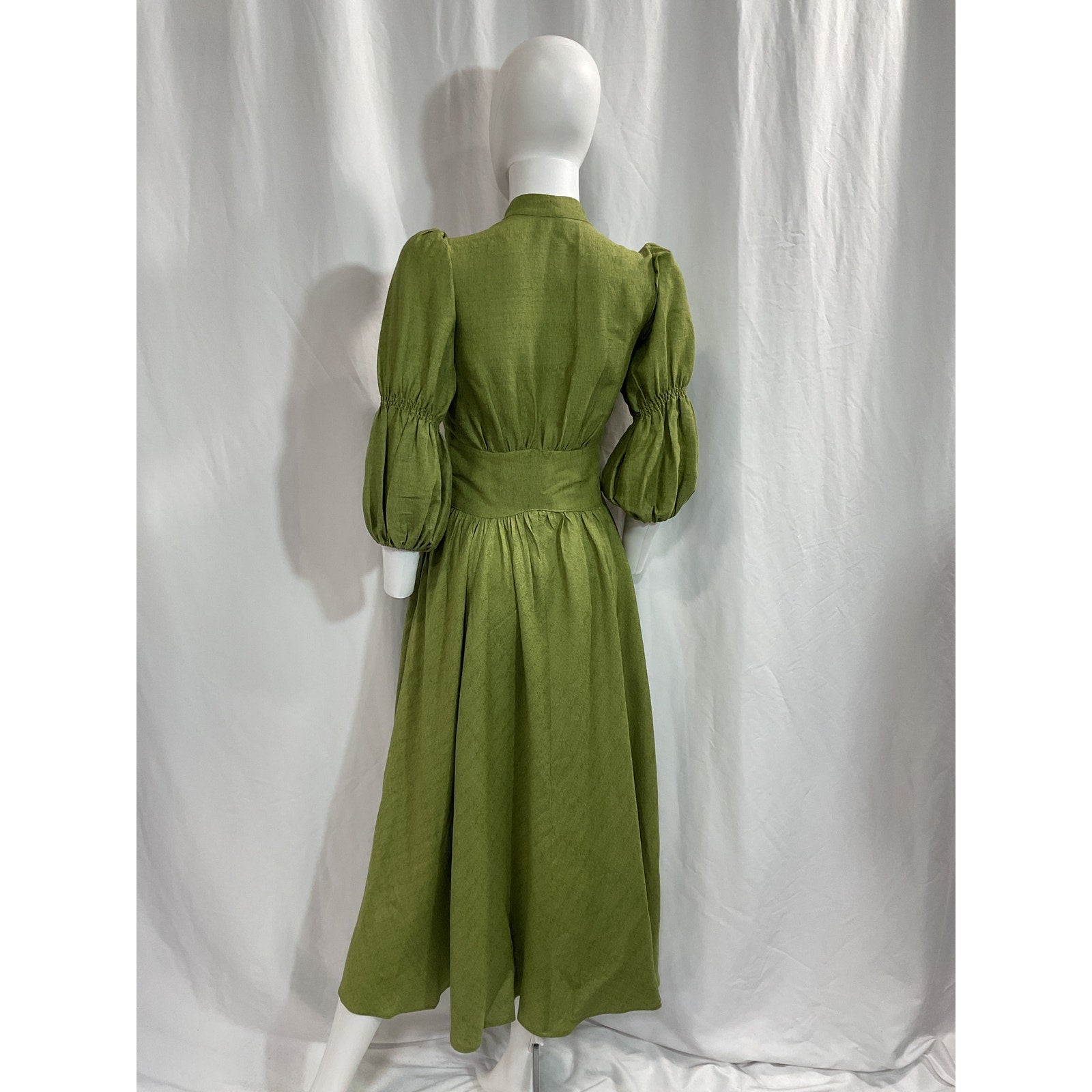 Cult Gaia 'Willow' Green Linen Dress Size XS