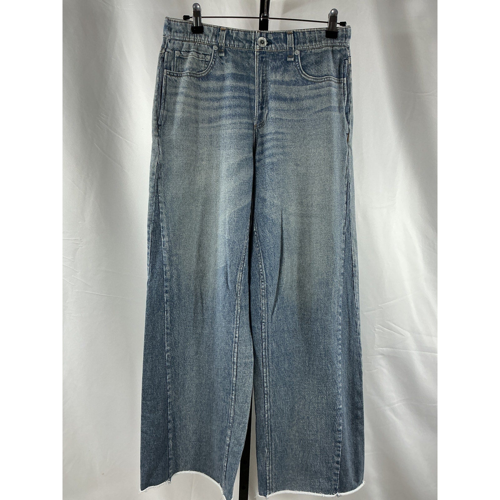 Rag & Bone 'Miramar' Blue Cotton Wide-Leg Jeans Size M