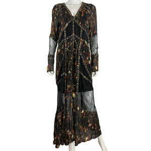 Allsaints Embellished Multicolor Bryn Maxi Dress Size 6