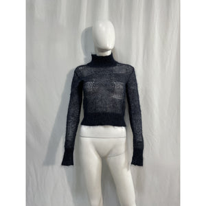 Woolrich See-Through Blue Cashmere  Mohair Wool Blend Knit Top Size XS