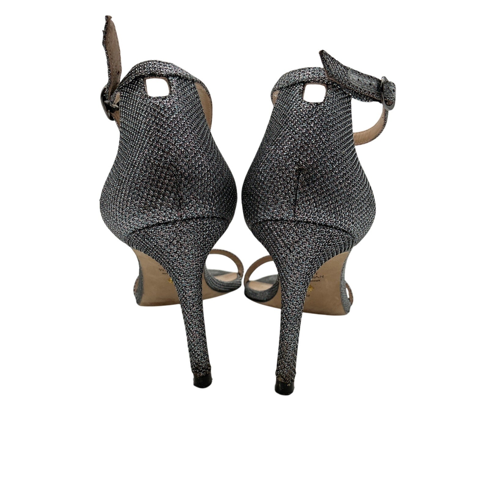 Stuart Weitzman Silver Nunakedstraight Heel Size 9