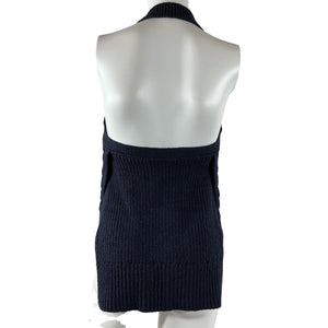 3.1 Phillip Lim Cable-Knit Blue Halterneck Top Size XS