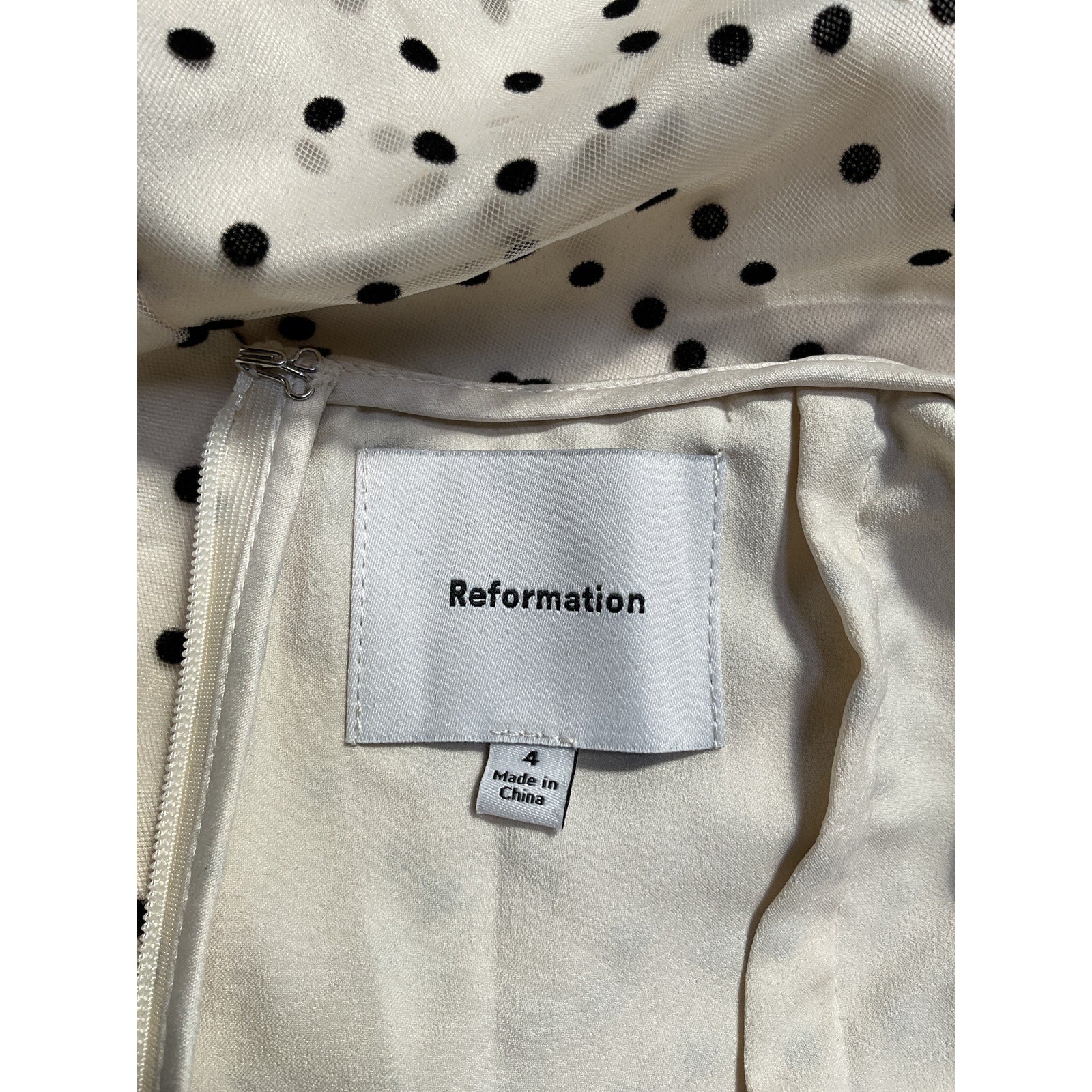 Reformation 'Harlyn' Cream Nylon Dress Size 4