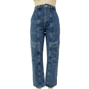 Agolde 'Cooper' Blue Cotton Cargo Jean Size 27