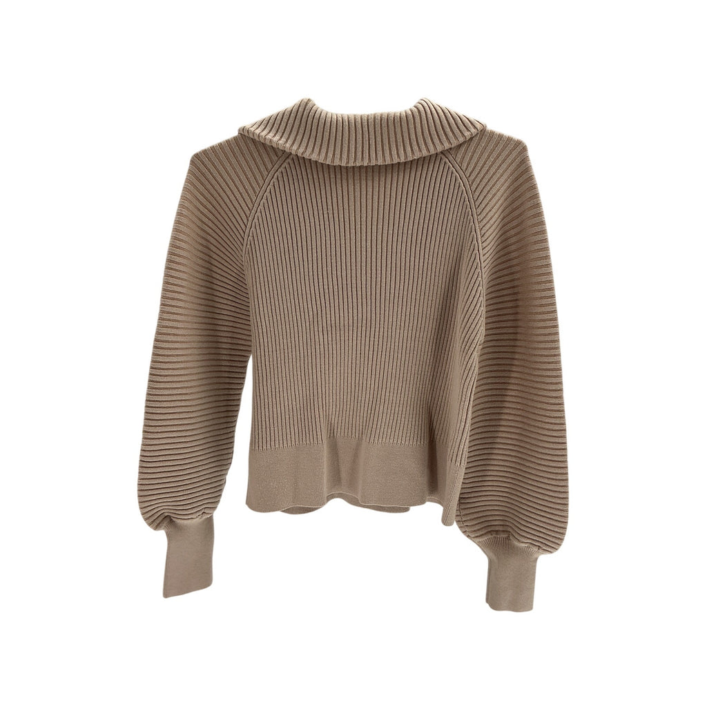 Varley 'Reid' Beige Viscose Half Zip Sweater Size XS
