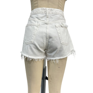 Agolde Distressed White Parker Denim Shorts Size 28