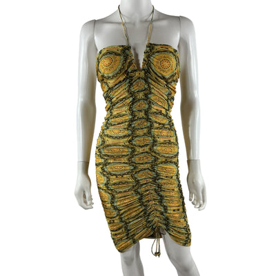 Alexis Ruched Yellow Ziano Dress Size M