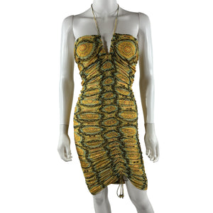 Alexis Ruched Yellow Ziano Dress Size M