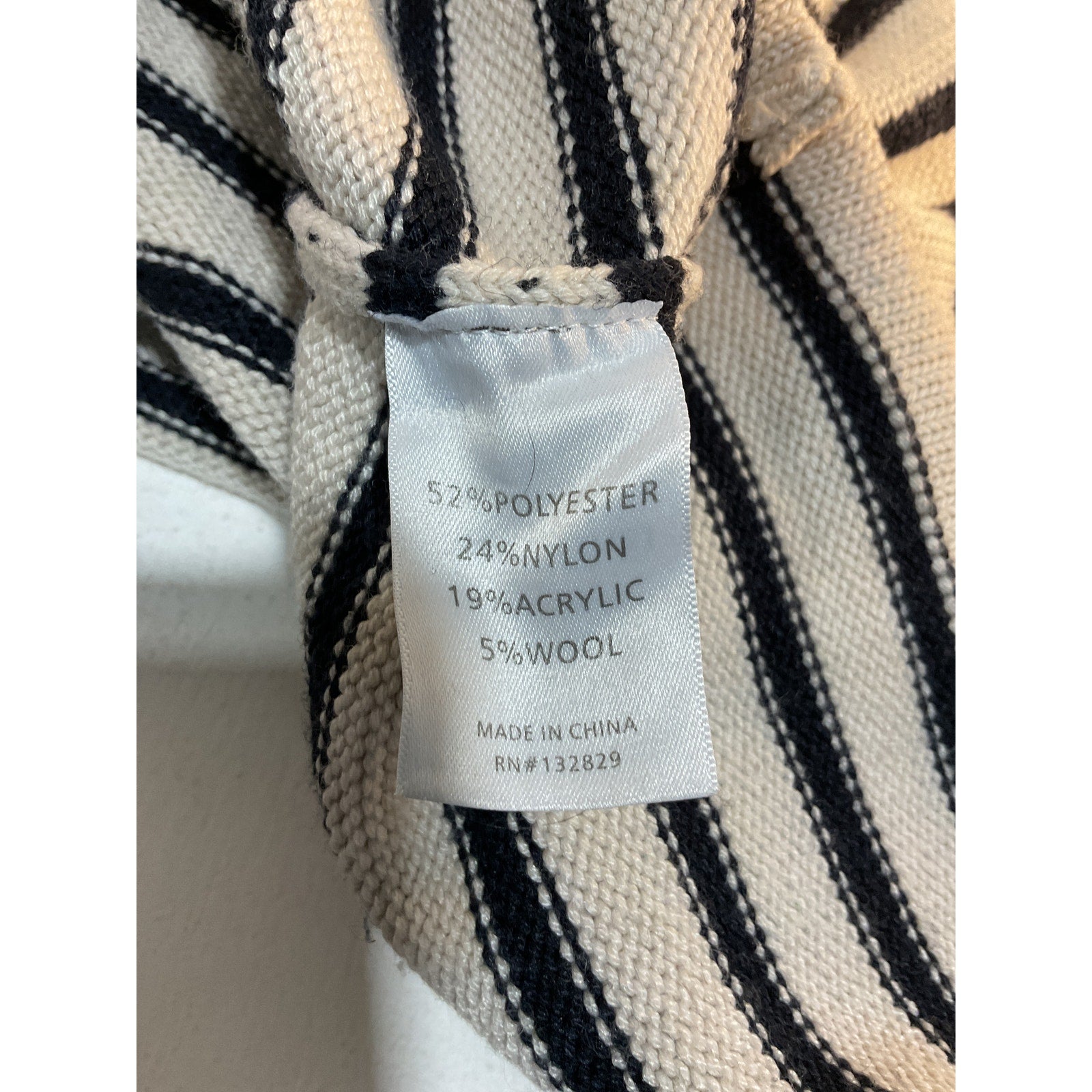 L'Academie 'Laila' White Striped Half Zip Sweater Size XS