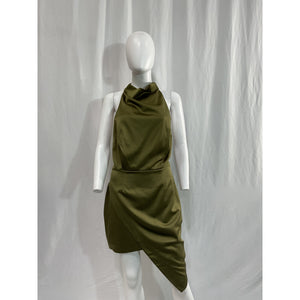 Elliatt 'Camo' Green Satin Dress Size M - NWT