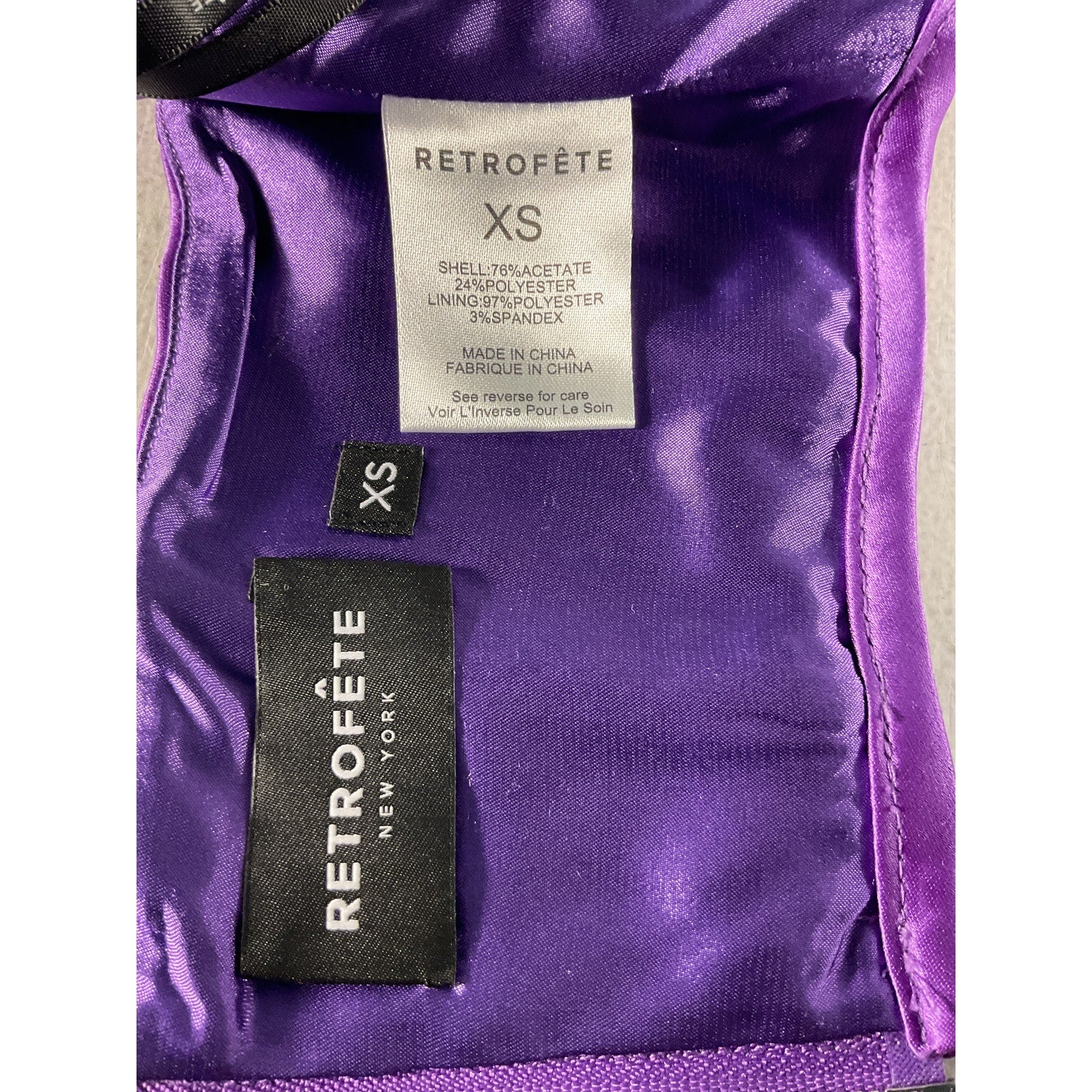 Retrofete 'Celia' Purple Acetate Top Size XS