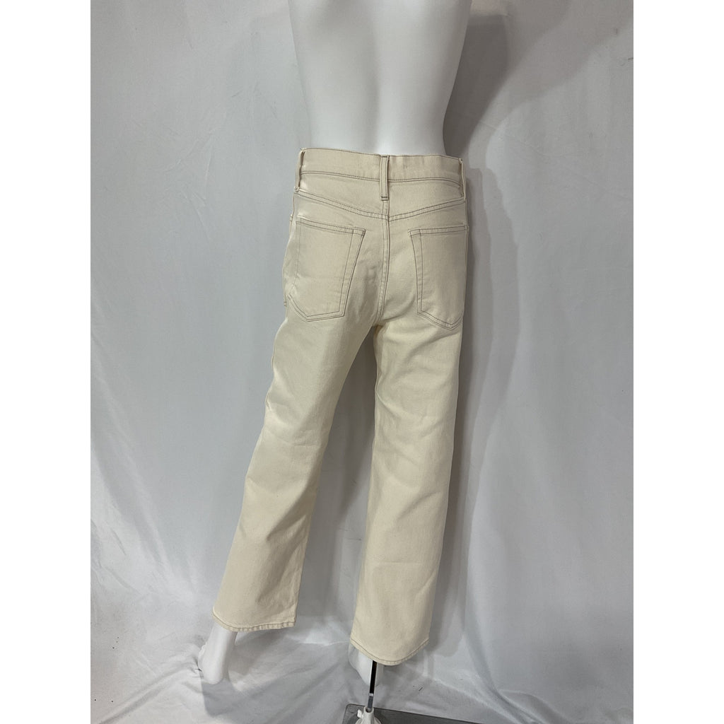Helmut Lang 'Factory' White High Waisted Straight Leg Denim Jean Size 27