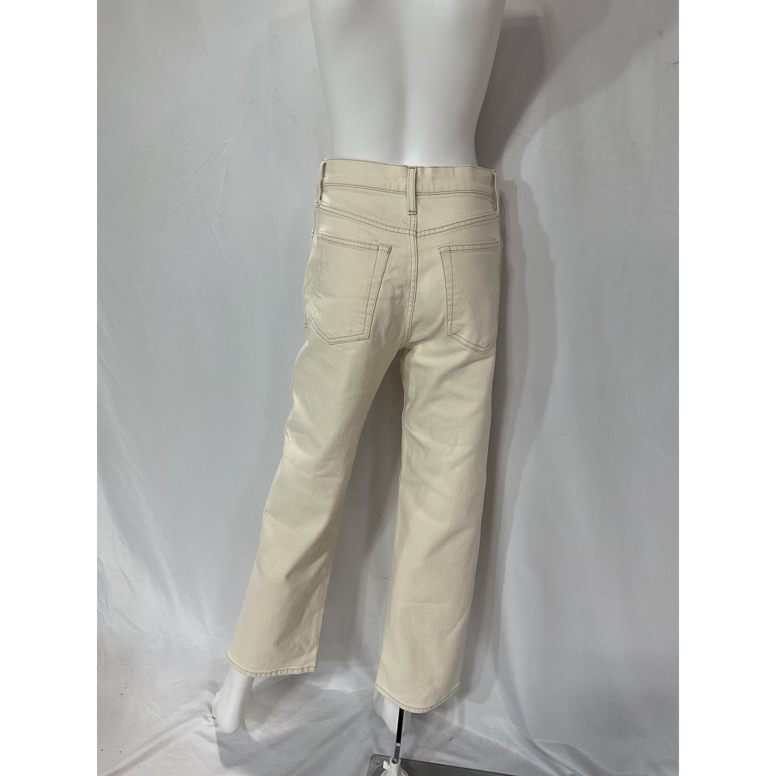 Helmut Lang 'Factory' White High Waisted Straight Leg Denim Jean Size 27