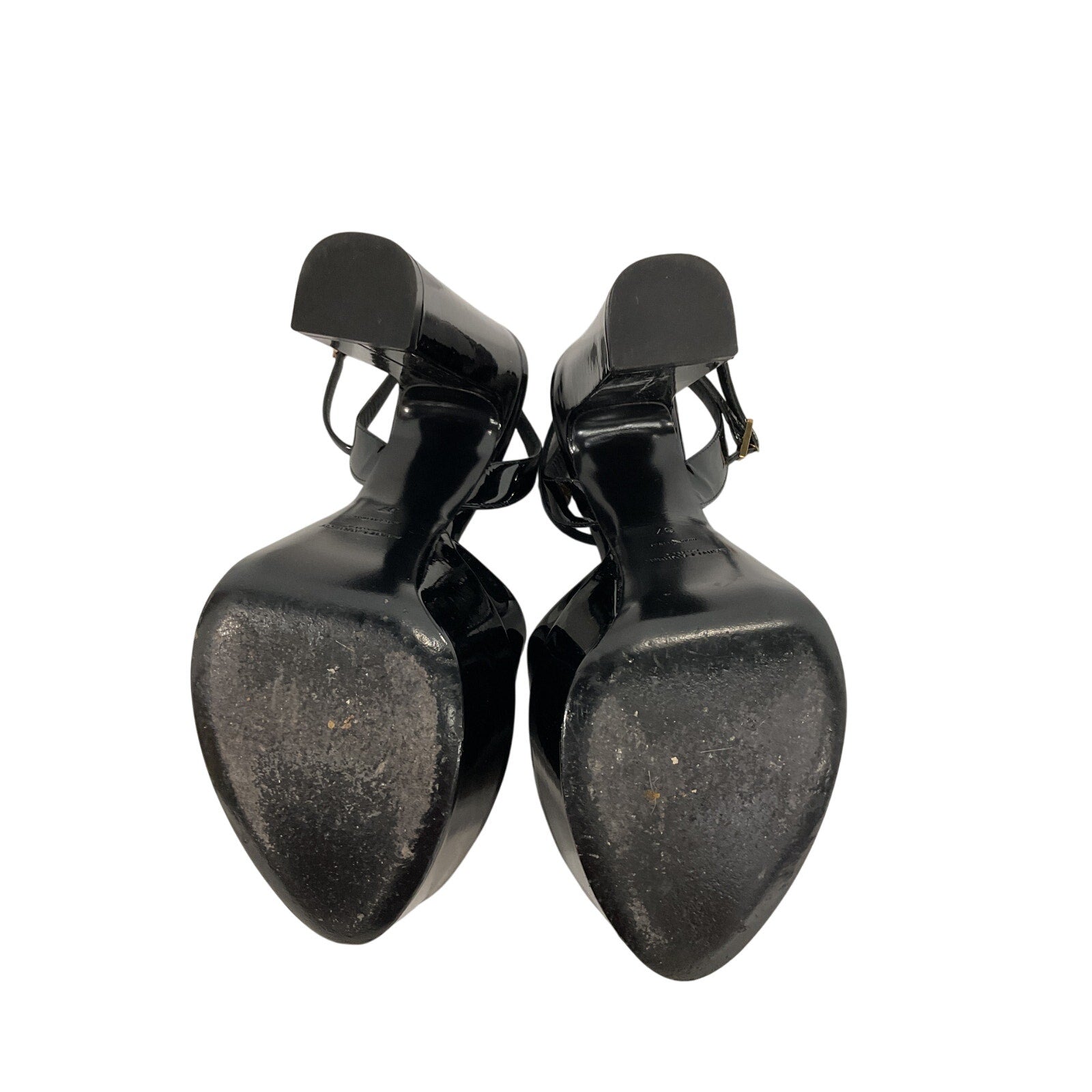 Saint Laurent Black Leather Sexy Tanouk Sandal Size 7